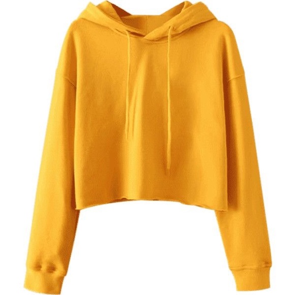 Vibrant Yellow H&M cropped hoodie - Picture 1 of 4
